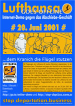 Lufthansa: Internet-Demo gegen das Abschiebegeschäft am 20. Juni 2001