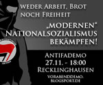 Recklinghausen am 27./28.11.: Naziaufmarsch und Gegenaktivitäten