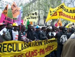 Demo zur Untersttzung der Travailleurs sans papiers am 1. Mai 2008