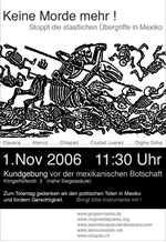 Demo in Berlin am 1.November 2006: Keine Morde mehr! Stoppt die staatlichen bergriffe in Mexiko 