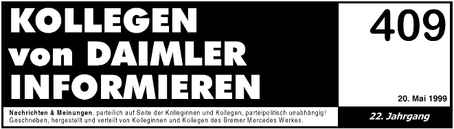 Kollegen von Daimler informieren - Belegschaftszeitung