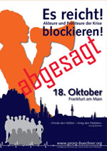 Bankenblockade am 18. Oktober abgesagt!