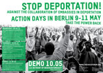 Vom 9. bis 11. Mai in Berlin: Aktionstage in Berlin gegen die Botschaftskollaboration bei Abschiebungen