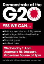 London: Proteste beim G20 Gipfel - 1. und 2. April 2009