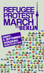 Flüchtlingsprotestmarsch von Würzburg nach Berlin