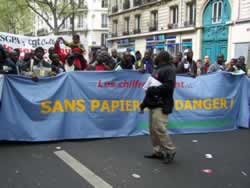 Demo zur Untersttzung der Travailleurs sans papiers am 1. Mai 2008