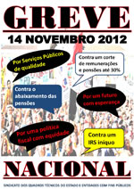 "Sindicato da UGT marca greve para 14 de novembro"