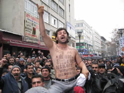 Tekel-Arbeiter demonstrieren in Ankara