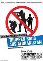 20.9.2008 Demonstration in Berlin und Stuttgart: Dem Frieden eine Chance, Truppen raus aus Afghanistan